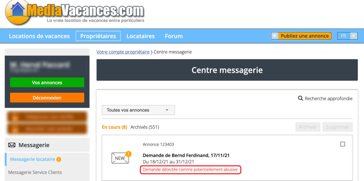Messagerie sécurisée MediaVacances